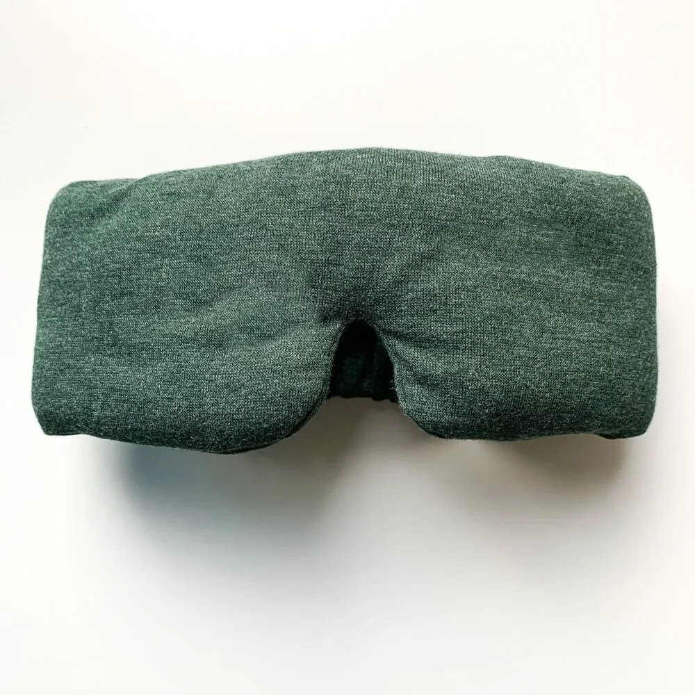 Lunya Sleep Mask Cotton Blend Green Machine Washable New NWOT